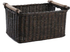 The Basket Lady Pole Handle Wicker Storage Basket, 14 in L x 10 in W x 7.5 in H by TheBasketLady