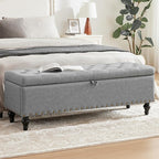 51.8’’ Storage Ottoman Bench, Faux Leather Ottoman - Image 9