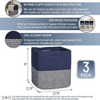NaturalCozy Storage Cubes 11 Inch Cotton Rope Woven Baskets - Image 2