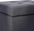 Adeco Fabric Storage Ottoman Bench - Image 6