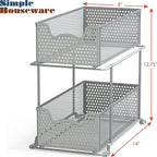 SIMPLE HOUSEWARE 2 Tier Sliding Cabinet Basket Organizer Drawer - Image 3