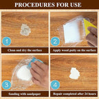 White Wood Filler, Paintable Stainable Wood Repair Putty, 9.87 Ounce Wood - Image 4