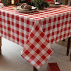 Classic Gingham Buffalo Tablecloth Fabric by Essifunia