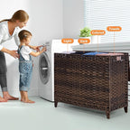 Laundry Hamper with 4 Removable Liner Bags; 176L Handwoven Rattan Laundry - Image 2