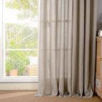 YoungsTex Dark Oatmeal Linen Semi Sheer Curtains 80 Inch Length - Image 8