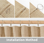 YoungsTex Toffee Linen Semi Sheer Curtains 95 Inch Length 2 Panels - Image 8