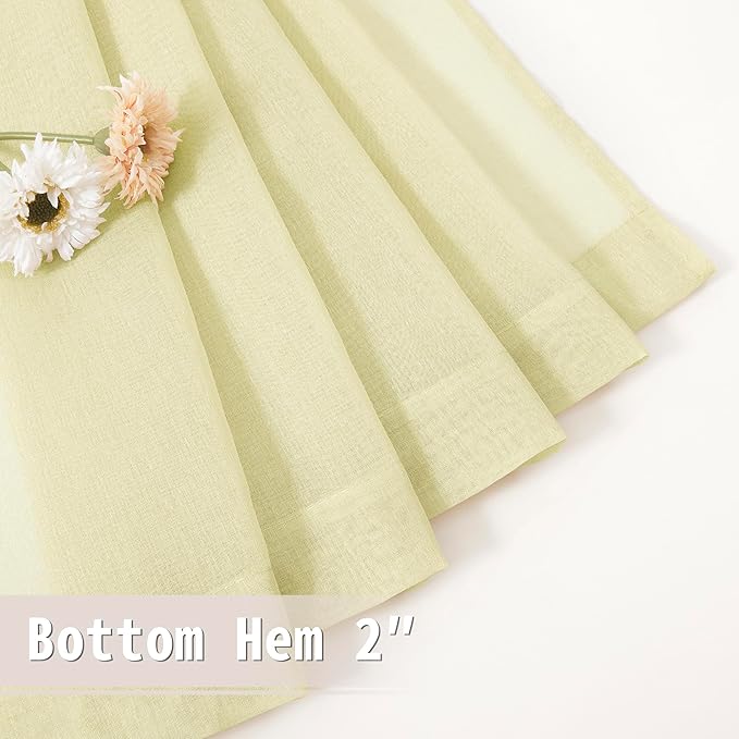 Tollpiz Sheer Door Curtains Closet Linen Textured Curtain Sheers Doorway Light - Image 7