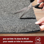 BAGAIL Felt and Natural Rubber Backing Rug Pads 1/4” Thick, 2 x 10 Ft Non Slip - Image 5