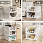 Proarea 4 Pack Stackable Plastic Storage Basket Closet Organizer Bin Foldable - Image 7
