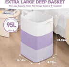 CLHMILY&Z 95L Laundry Basket Rectangular Lavender Rope - Image 4