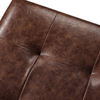 Adeco 18" Storage Ottoman Foot Rest Stool, Walnut Leather Ottoman - Image 6