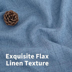 YoungsTex Denim Blue Short Linen Curtains 45 Inches Length - Image 4