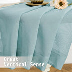 Tollpiz Short Sheer Door Curtain Closet Linen Textured Curtain Sheers Doorway - Image 6