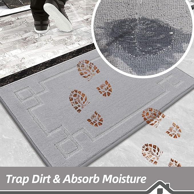 BEQHAUSE Door Mat 20" x 32", Non-Slip Door Mats Indoor Entryway Rugs Washable - Image 4