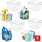 Sorbus 8 Pack Medium Clear Plastic Storage Bins, Refrigerator, Under Sink - Image 6