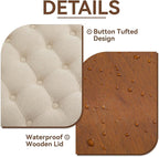 24Inch Round Storage Ottoman - Image 4