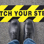 Boao 6 Pieces Watch Your Step Stickers Sign 6 x 24 Inch Caution Watch Your Step - Image 3