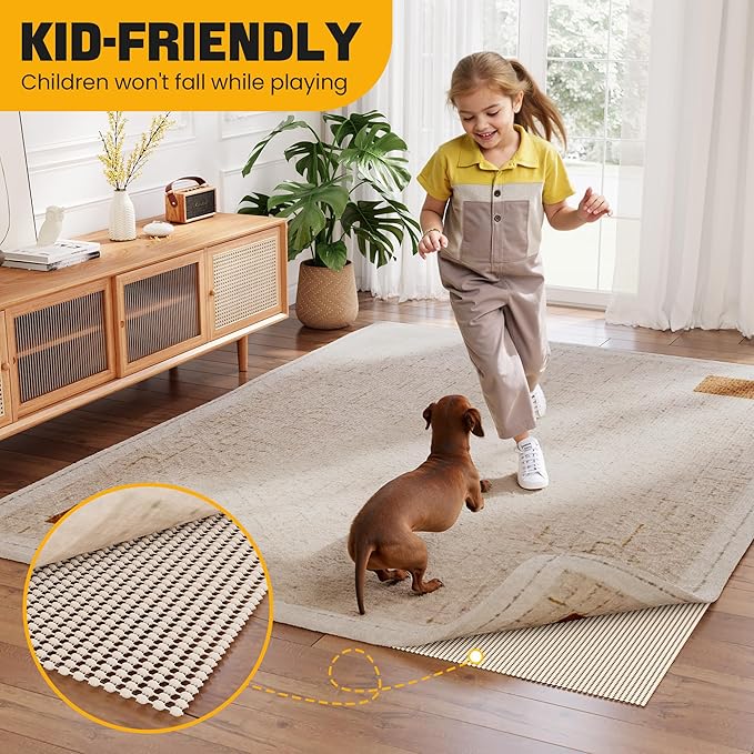 Non-Slip Rug Pad Gripper 2x4 Feet, Anti Skid Mat - Image 7