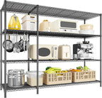 52.36''W Storage Shelves Metal Shelving Unit Load 1120LBS 4 Tier Wire Shelving by Romorgniz