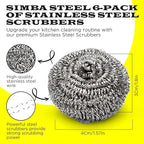 6 Pcs Simba Stainless Steel Wool Scrubber Pads - Image 2