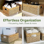Medium Wicker Basket for Storage, Seagrass and Hyacinth Woven Baskets for Décor - Image 5