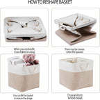 13 x 13 Inch Cube Storage Bins, 4 Pack Large Collapsible Fabric Storage Bin - Image 5