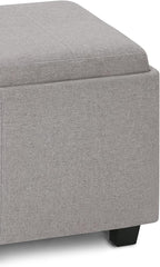 SIMPLIHOME Avalon 42 inch Wide Contemporary Rectangle Storage Ottoman in Cloud - Image 8