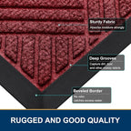 Smiry Front Door Mat Outside Entrance, Heavy Duty Outdoor Indoor Natural Rubber - Image 4