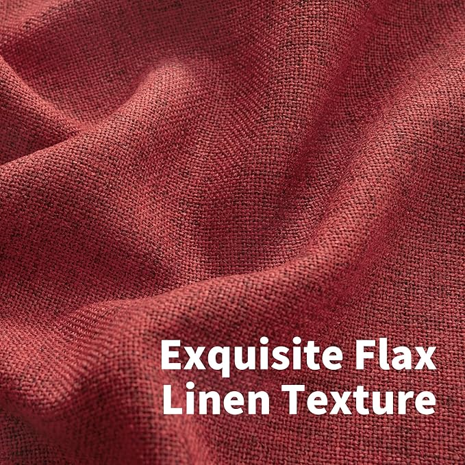 YoungsTex Red Linen Curtains 80 Inch Length - Image 4