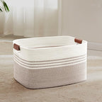 60L Large Laundry Basket with Leather Handles by ELEVATEDELEGANCETIMELESSSTYLE
