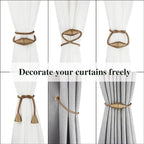 6 Pack Magnetic Curtain Tiebacks Rope Modern Handmade Curtain Tie Backs - Image 5