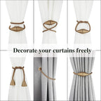 2 Pack Magnetic Curtain Tiebacks Rope Modern Handmade Curtain Tie Backs - Image 5