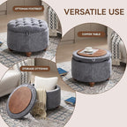 24Inch Round Storage Ottoman - Image 5