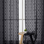 Aiyufeng Black Sheer Curtains Tiers 36 Inch Length 2 Panels Set, Airy - Image 3