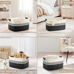 60L Large Laundry Basket with Leather Handles - Image 4