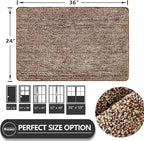 REFETONE Coffee/Brown Doormat, Indoor Non Slip Absorbent Rug - Image 2