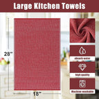 Homaxy Premium Kitchen Towels, Large Cotton Kitchen Hand Towels, Flat and Terry - Image 8