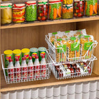 SANNO Wire Metal Baskets Freezer Baskets Farmhouse Organizer Storage Bins Large - Image 5