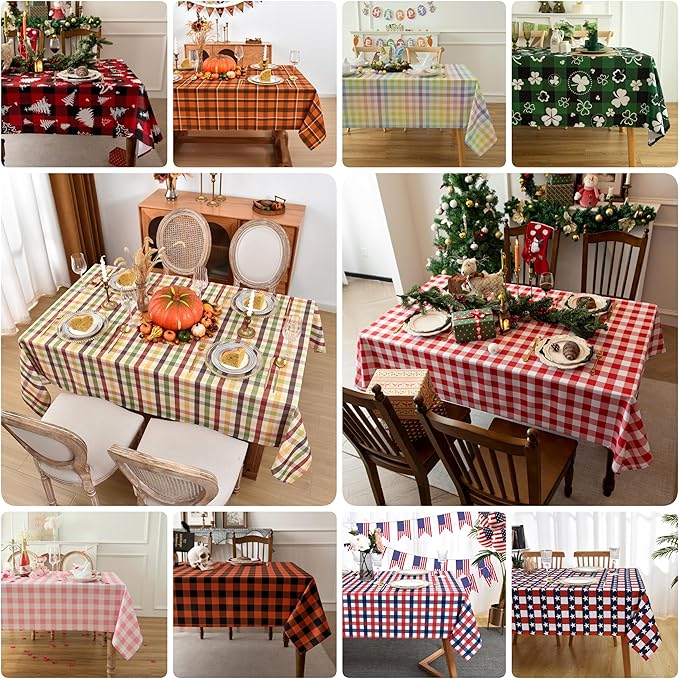 Waterproof Plaid Tablecloth Fabric - Image 4