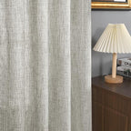 YoungsTex Dark Grey Light Filtering Curtains 84 Inch Length, Linen Drapes Semi - Image 6