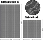 Homaxy Microfiber Kitchen Towels and Dishcloths Set, 12 Pack Soft and Absorbent - Image 6