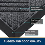Smiry Front Door Mat Outside Entrance, Heavy Duty Outdoor Indoor Natural Rubber - Image 4