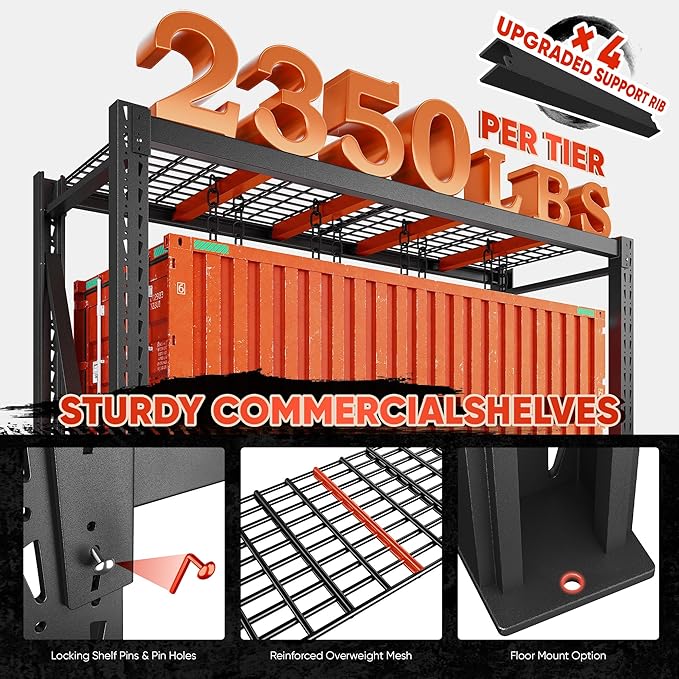 Bepatio 7050LBS Garage Shelving Heavy Duty 67.6W Storage Shelves Adjustable - Image 6
