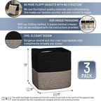 NaturalCozy Storage Cubes 11 Inch Cotton Rope Woven Baskets - Image 2