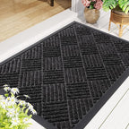 Smiry Front Door Mat Outside Entrance, Heavy Duty Outdoor Indoor Natural Rubber - Image 8
