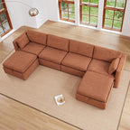 CHITA Terracotta 6-Seat U-Shaped Modular Sofa Set, Extra Large Sectional Couch by CHITALIVING