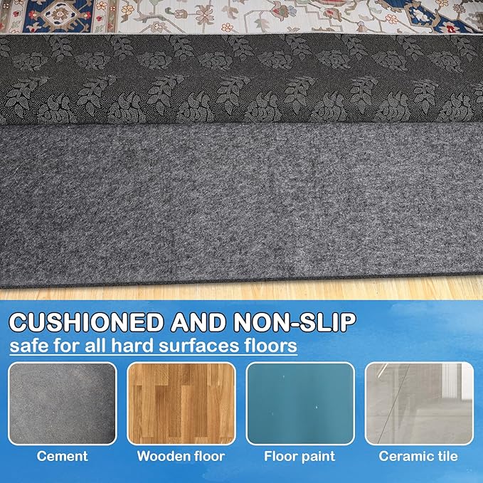 Non-Slip Rug Pads 1/4” Thick, 7x10Ft Waterproof Rugs Non Skid Rug Pad - Image 7