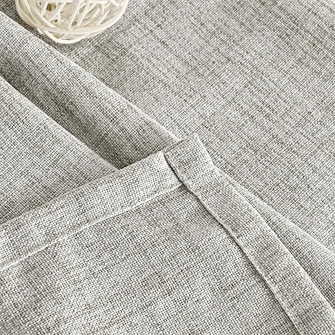 YoungsTex Dark Grey Linen Curtains 95 Inch Length - Image 4