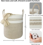 Cotton Rope Laundry Basket Hamper - Image 2