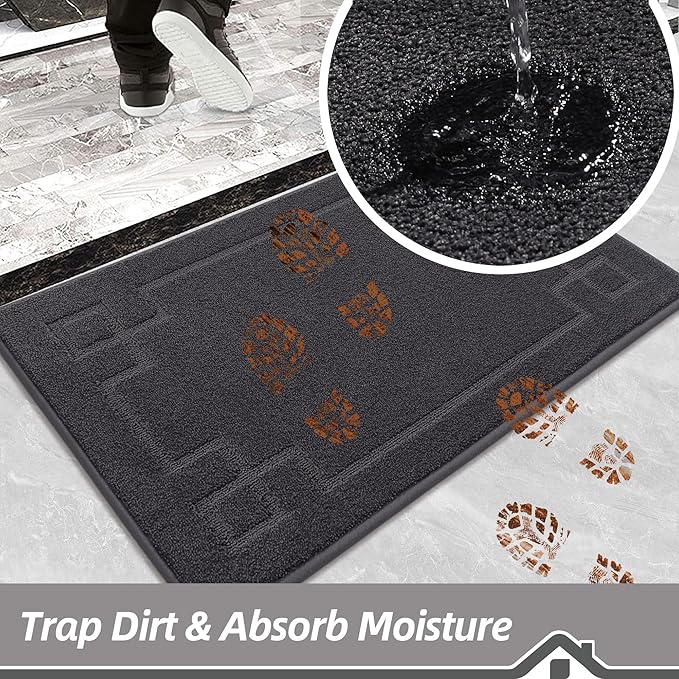 BEQHAUSE Door Mat 24" x 36", Non-Slip Door Mats Indoor Entryway Rugs Washable - Image 3